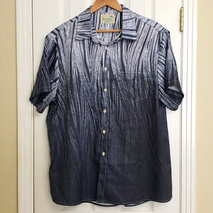 Royaura Mens Short Sleeve Button Up Hawaiian Shirt Bamboo Print Size XL